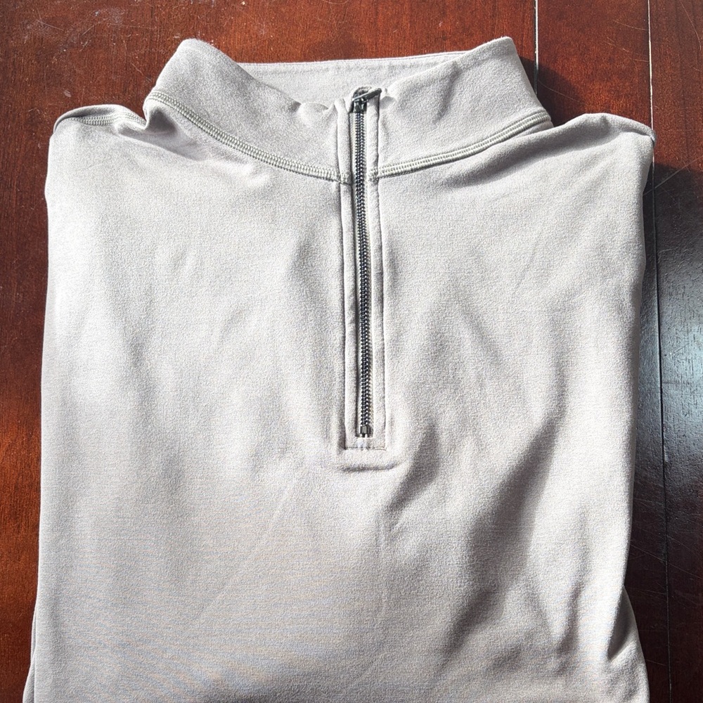 Vuori Men's Light Gray Zip-Up Sweater